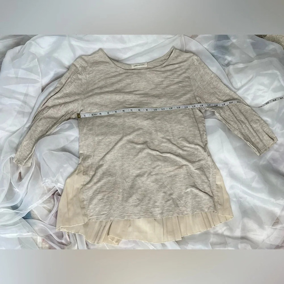 Anthropologie Pebble and Stone Oatmeal Button Back Chiffon Blouse Tunic Size S - Picture 9 of 11